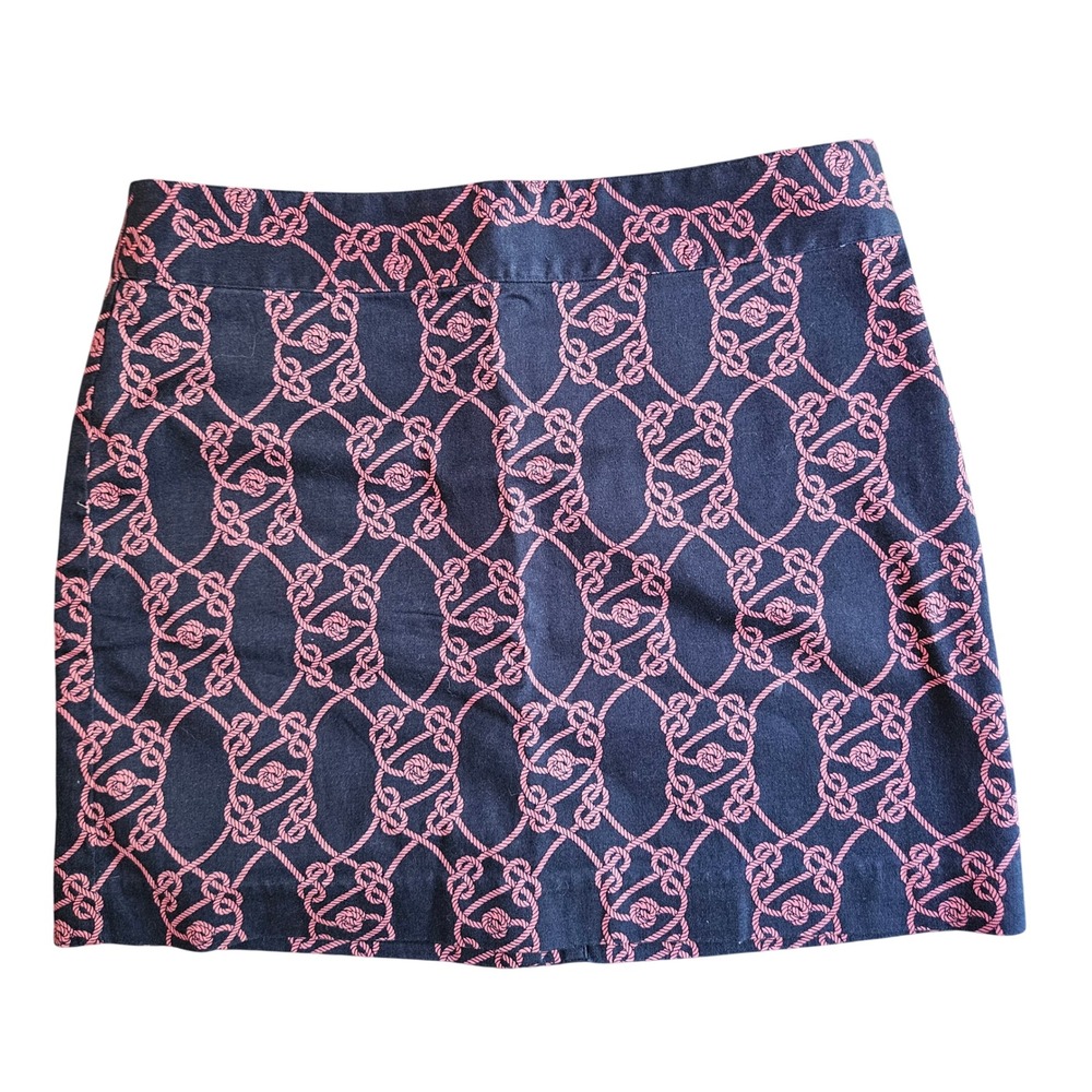 Vineyard Vines Navy Pink Nautical Rope Knot Mini Skirt Womens Size 2 Lined Prep